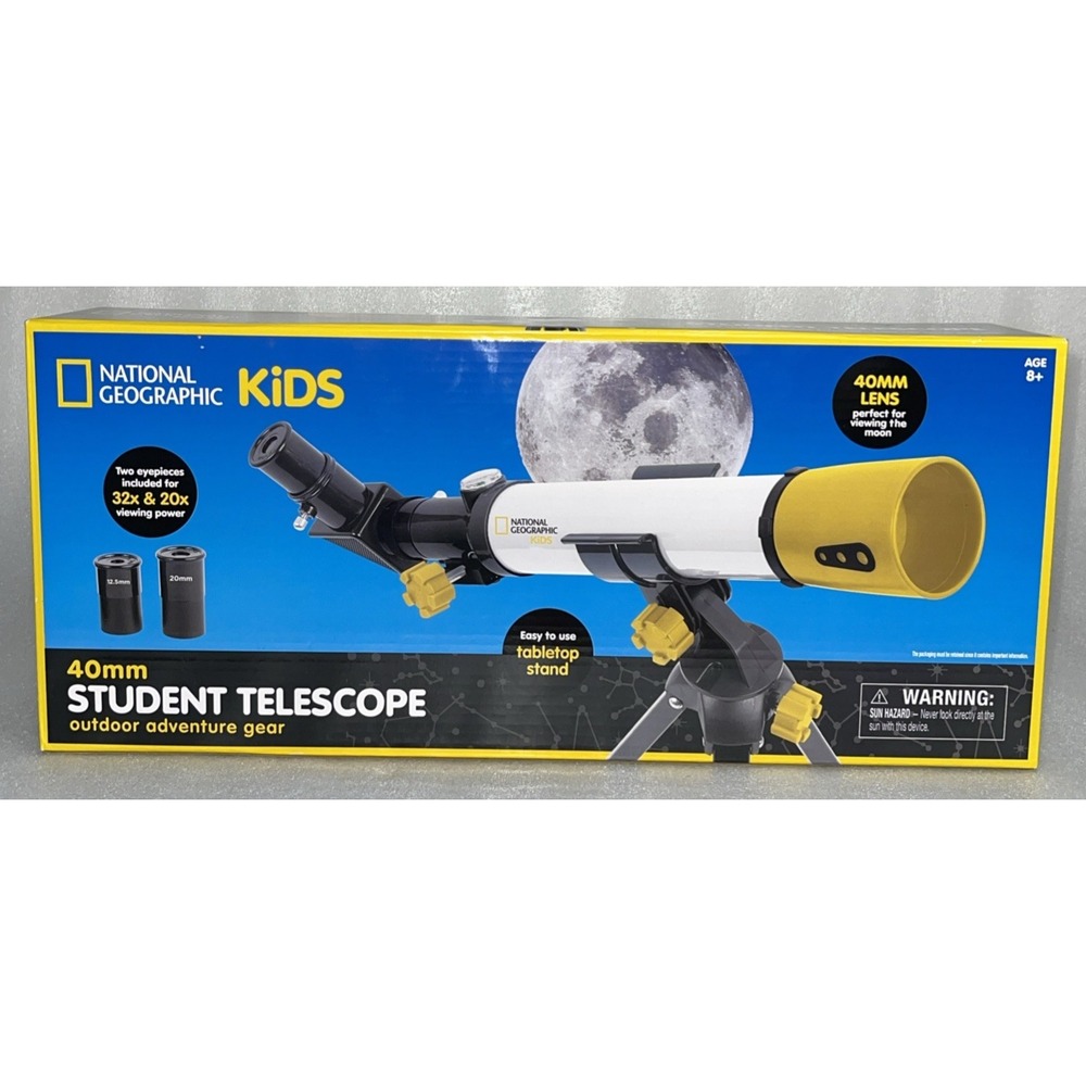 National Geographic Kids 40 mm Student Telescope Tabletop Set 20X‎ & 32X NEW